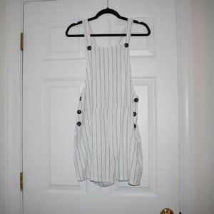 Striped Short Overalls/Romper | Size L